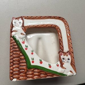 Antique mini cat picture frame